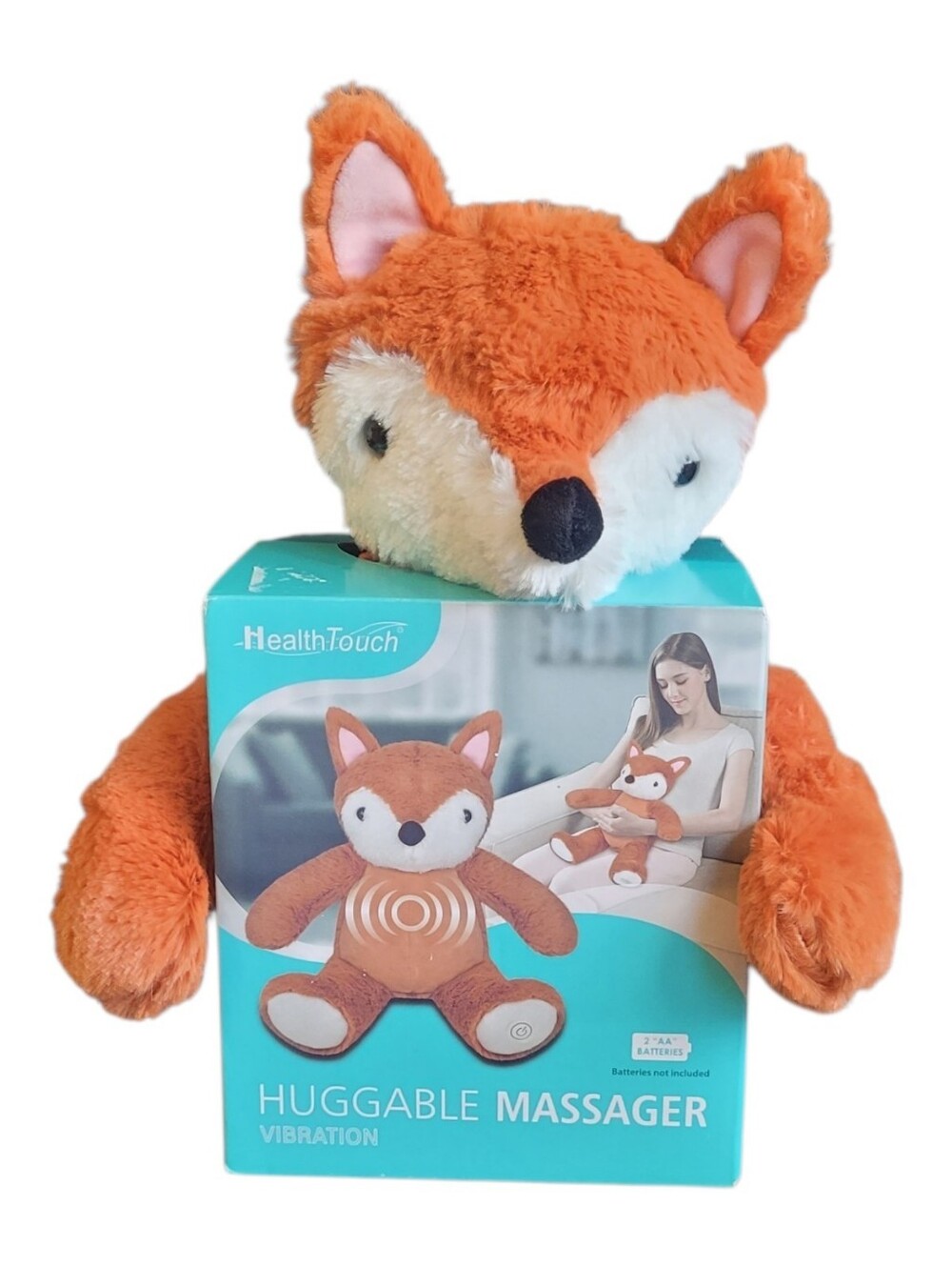 NIB Health Touch Huggable Vibrating Massager Plush Fox